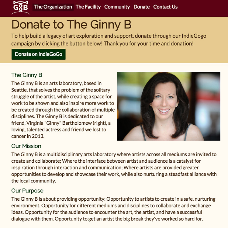 The Ginny B homepage